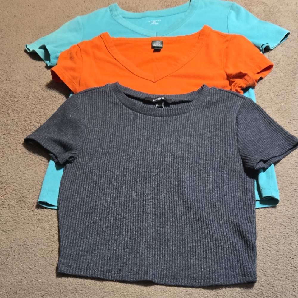 Women's Short Sleeve Tee Trio - Black, Orange, Teal